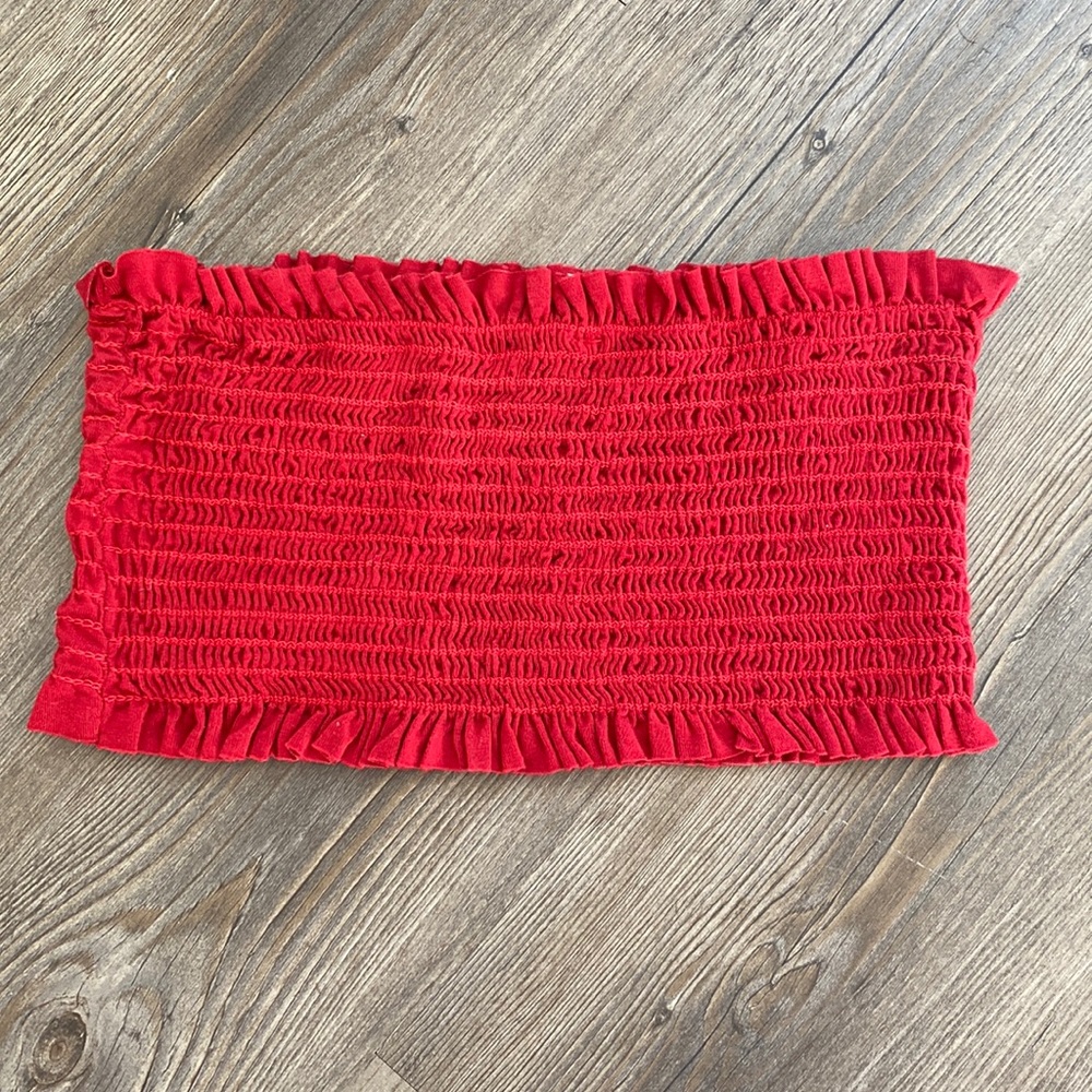Red Bandeau Crop Top